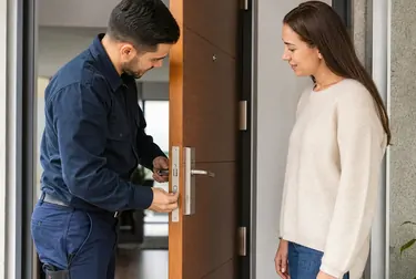 Chaveiro utilizando ferramentas para abrir uma porta em Santana/AP.